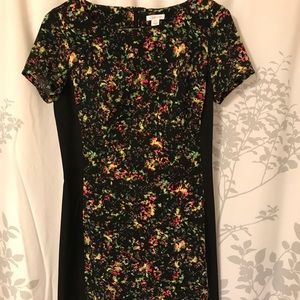Neon printed black dress